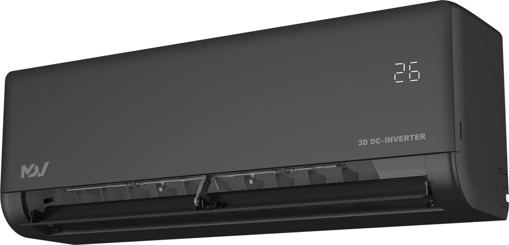 Настенный блок INTEGRA PRO BLACK с открытыми жалюзи - вид справа